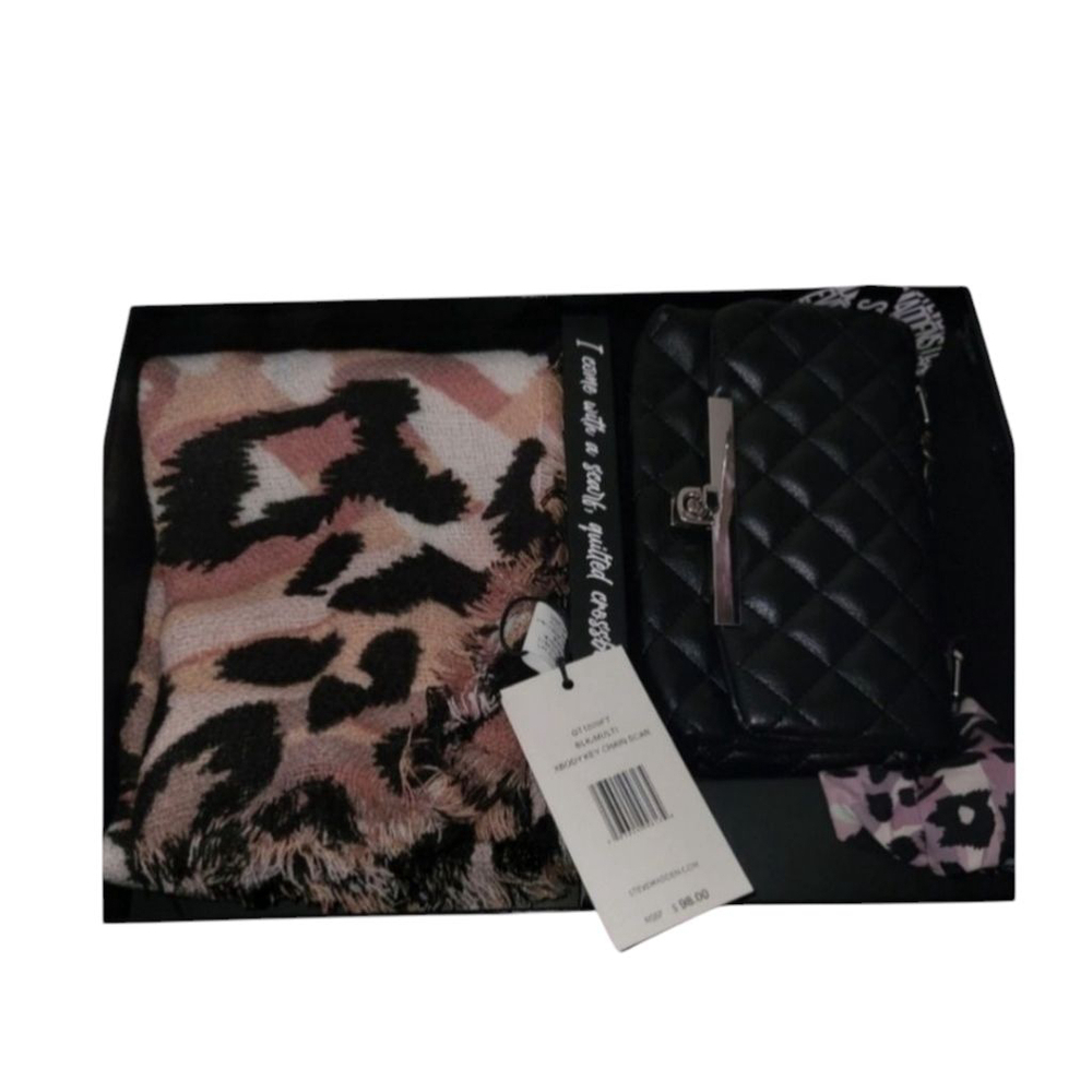 Steve Madden Quilted Crossbody Bag Scarf Gift Set